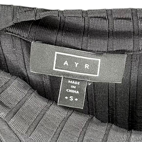 AYR Black Ribbed Knit The Weekender Tank Midi Dress Women's Size Small Summer - Picture 4 of 7